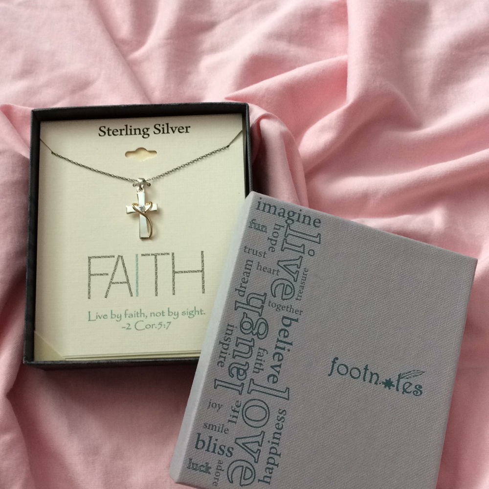 NWT Sterling Silver & Gold Faith pendant & chain.